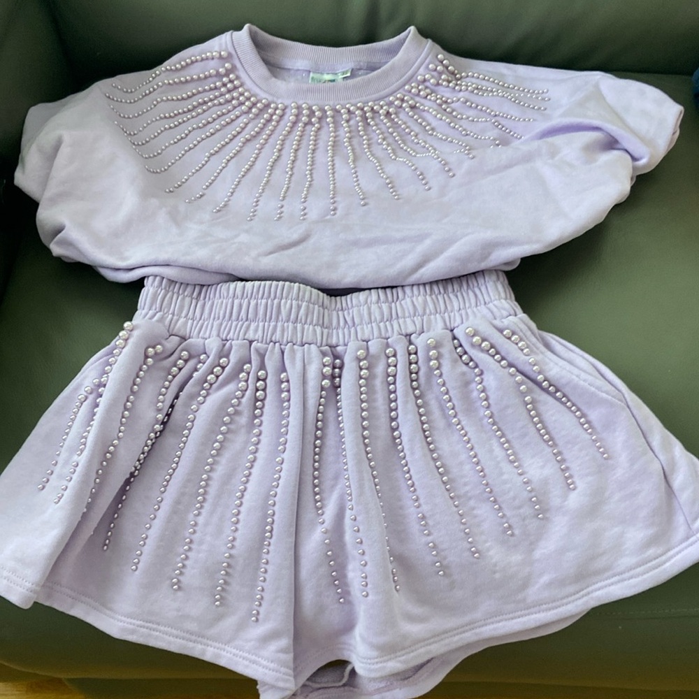 Queen of sparkles lavender short set